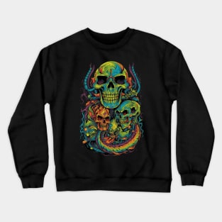 Flaming Skulls and Dragon Tails Crewneck Sweatshirt